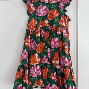 Pink Chicken Pink and Orange Ruffled Tiered Sundress